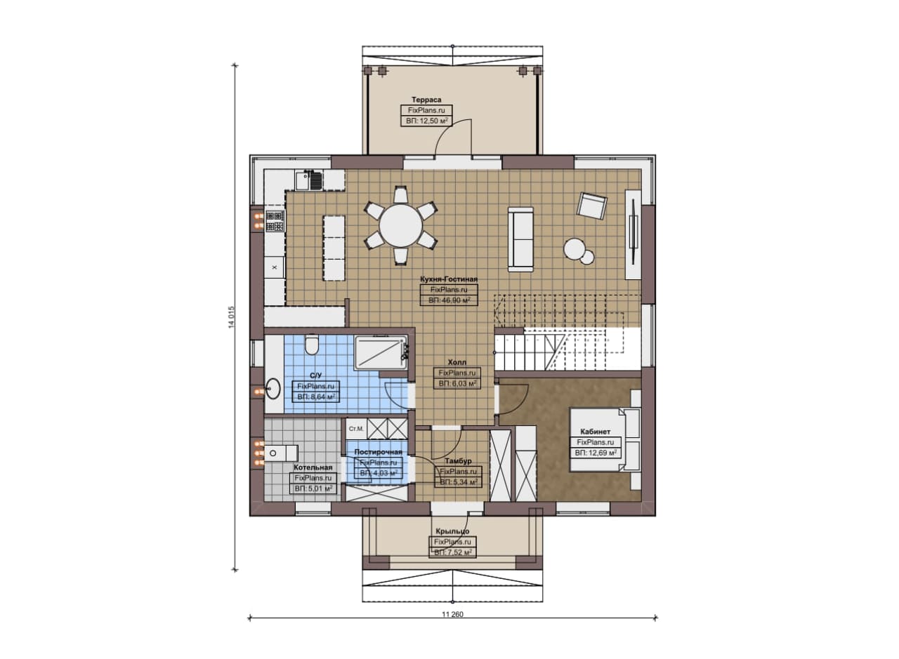 Планировка Двухэтажный дом F-19538